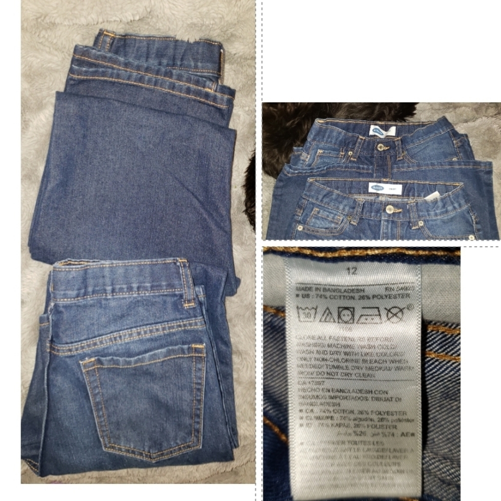 TWO pair Old Navy boys blue jeans
